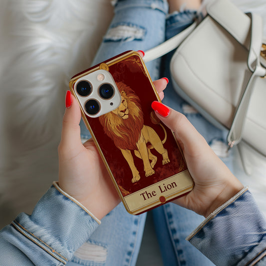 Regal Roar Tarot Phone Case – Majestic Power Meets Mystical Design with Everyday Protection