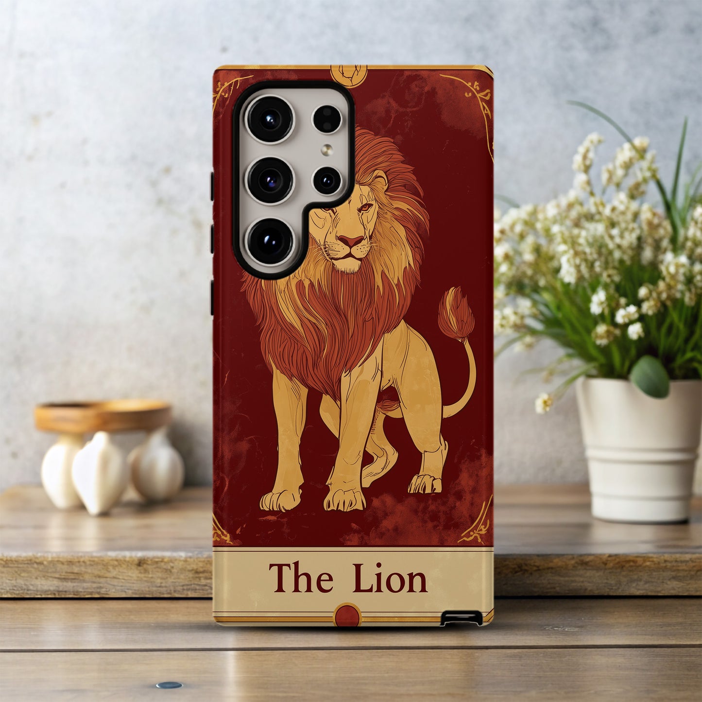 Regal Roar Tarot Phone Case – Majestic Power Meets Mystical Design with Everyday Protection