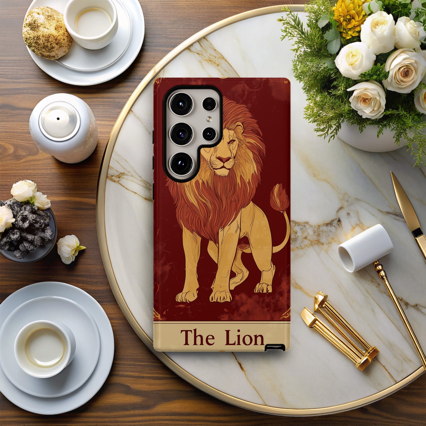 Regal Roar Tarot Phone Case – Majestic Power Meets Mystical Design with Everyday Protection