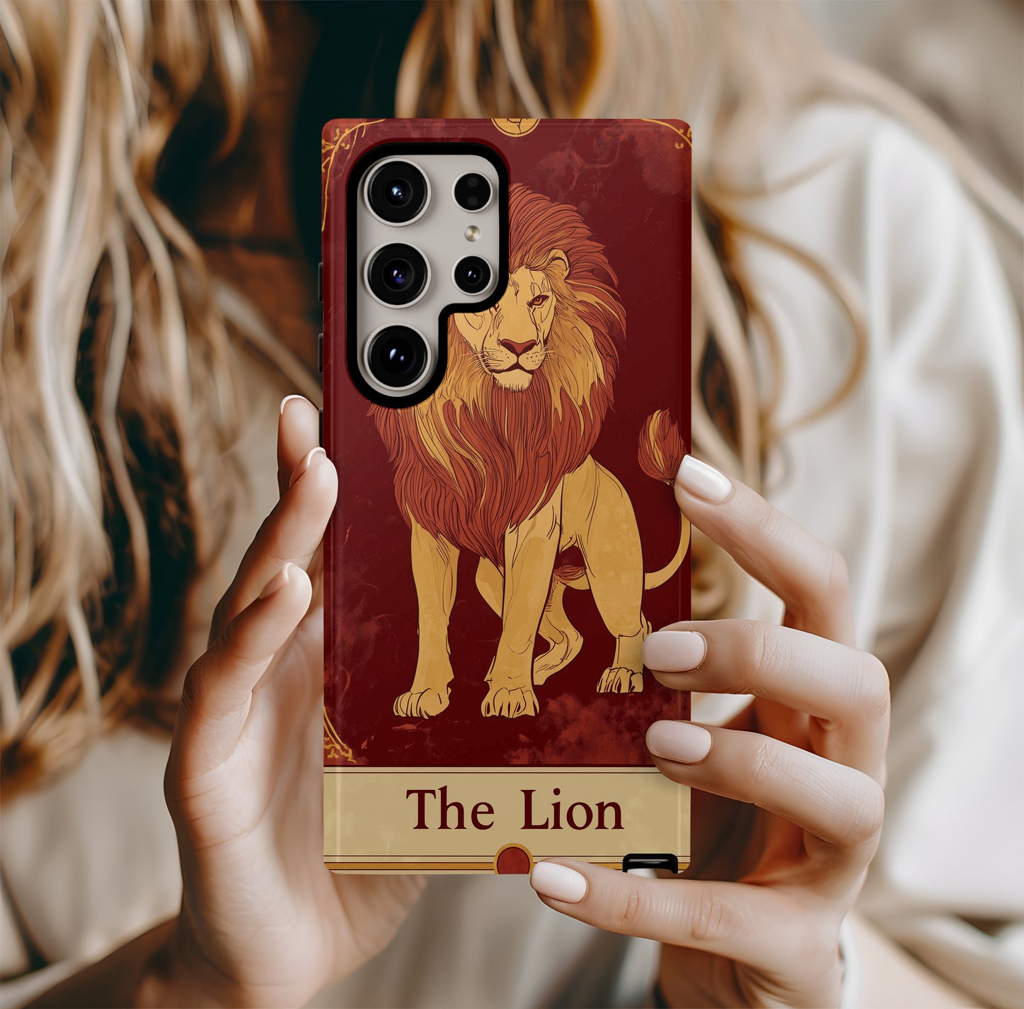 Regal Roar Tarot Phone Case – Majestic Power Meets Mystical Design with Everyday Protection