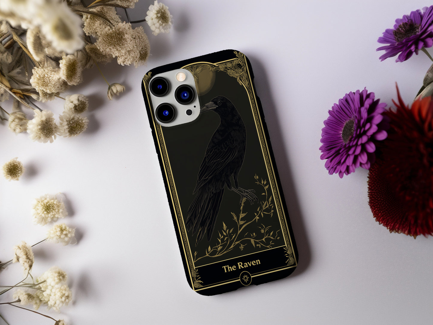 Tarot of the Dark Feather Phone Case – Mystical Insight with Raven’s Wisdom and Everyday Protection