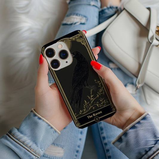 Tarot of the Dark Feather Phone Case – Mystical Insight with Raven’s Wisdom and Everyday Protection