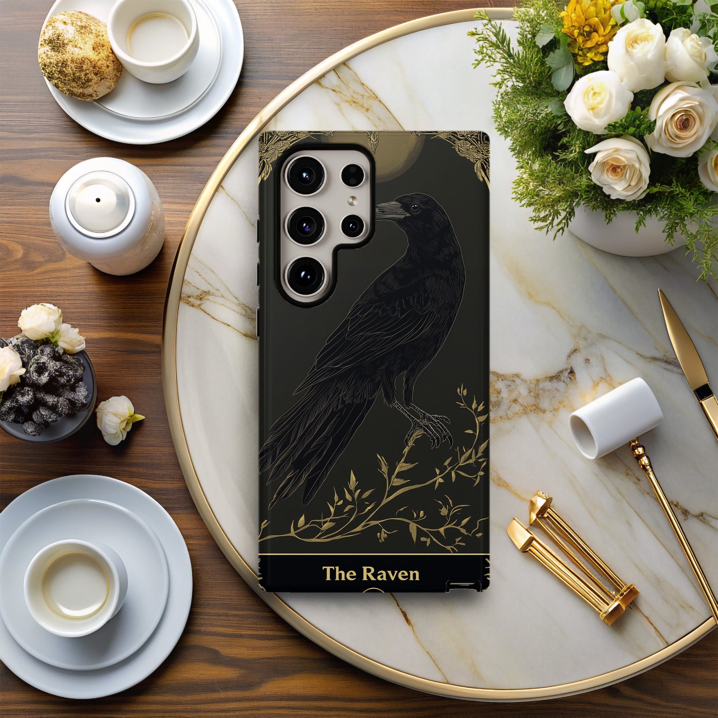 Tarot of the Dark Feather Phone Case – Mystical Insight with Raven’s Wisdom and Everyday Protection