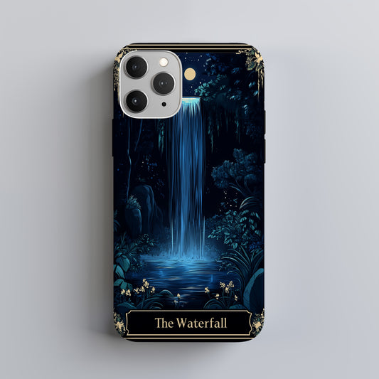 Serenity Falls Tarot Phone Case – Flowing Peace & Sacred Insight with Everyday Protection