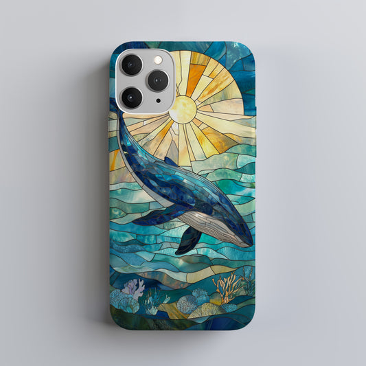 WhaleSong Stained Glass Phone Case – Ocean Majesty in Artful Harmony with Everyday Protection