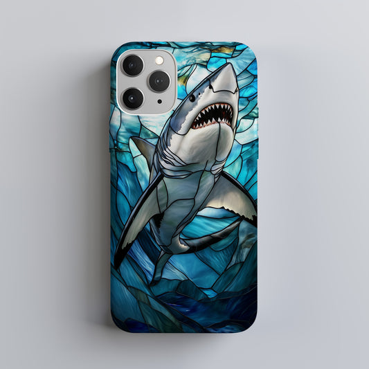 Stained Jaws Phone Case – Ocean Apex Meets Stained Glass Style with Everyday Protection
