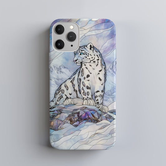 Shards of the Snowcat Phone Case – Arctic Majesty Meets Stained Glass Power with Everyday Protection