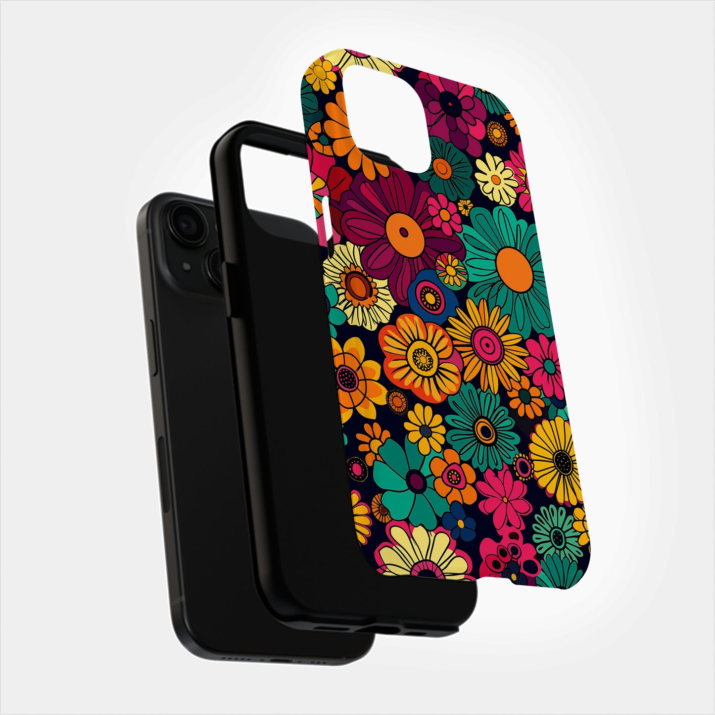 Groovy Bloom Phone Case – Retro Florals with Everyday Protection