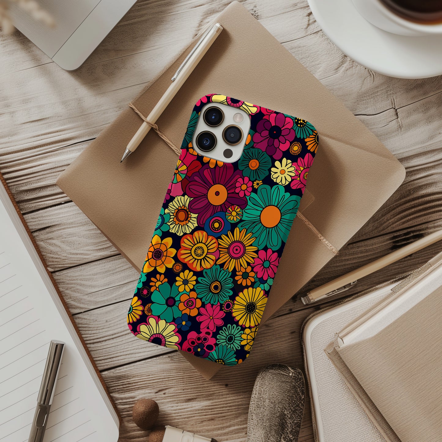 Groovy Bloom Phone Case – Retro Florals with Everyday Protection