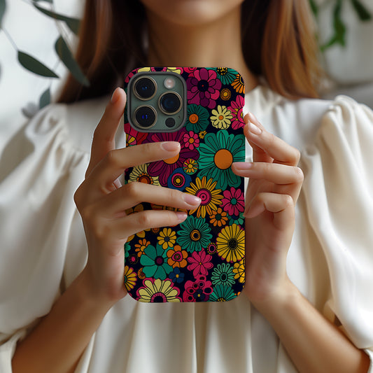 Groovy Bloom Phone Case – Retro Florals with Everyday Protection