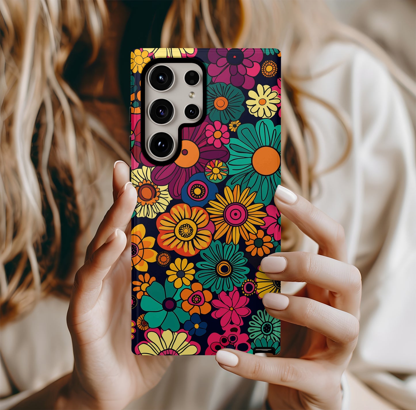 Groovy Bloom Phone Case – Retro Florals with Everyday Protection