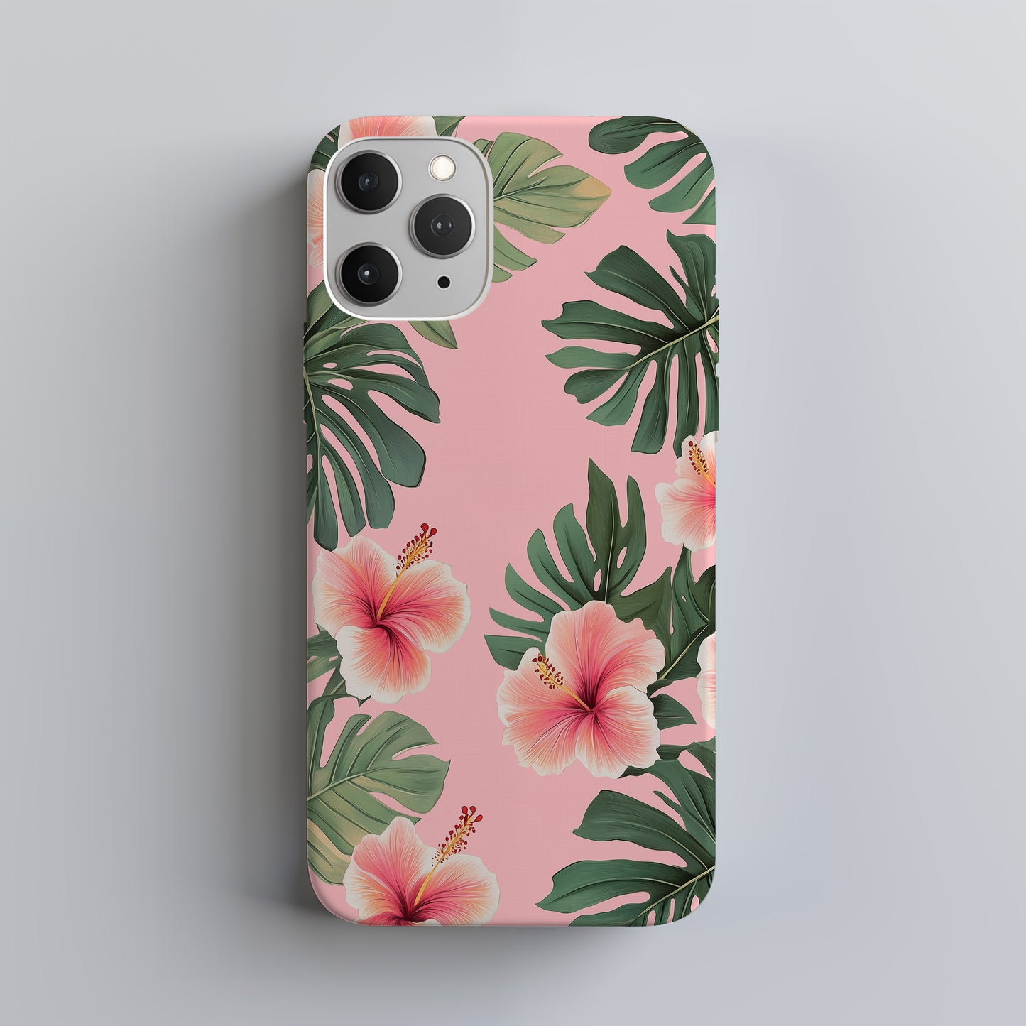 Hibiscus & Leaf Phone Case – Tropical Elegance with Everyday Protection