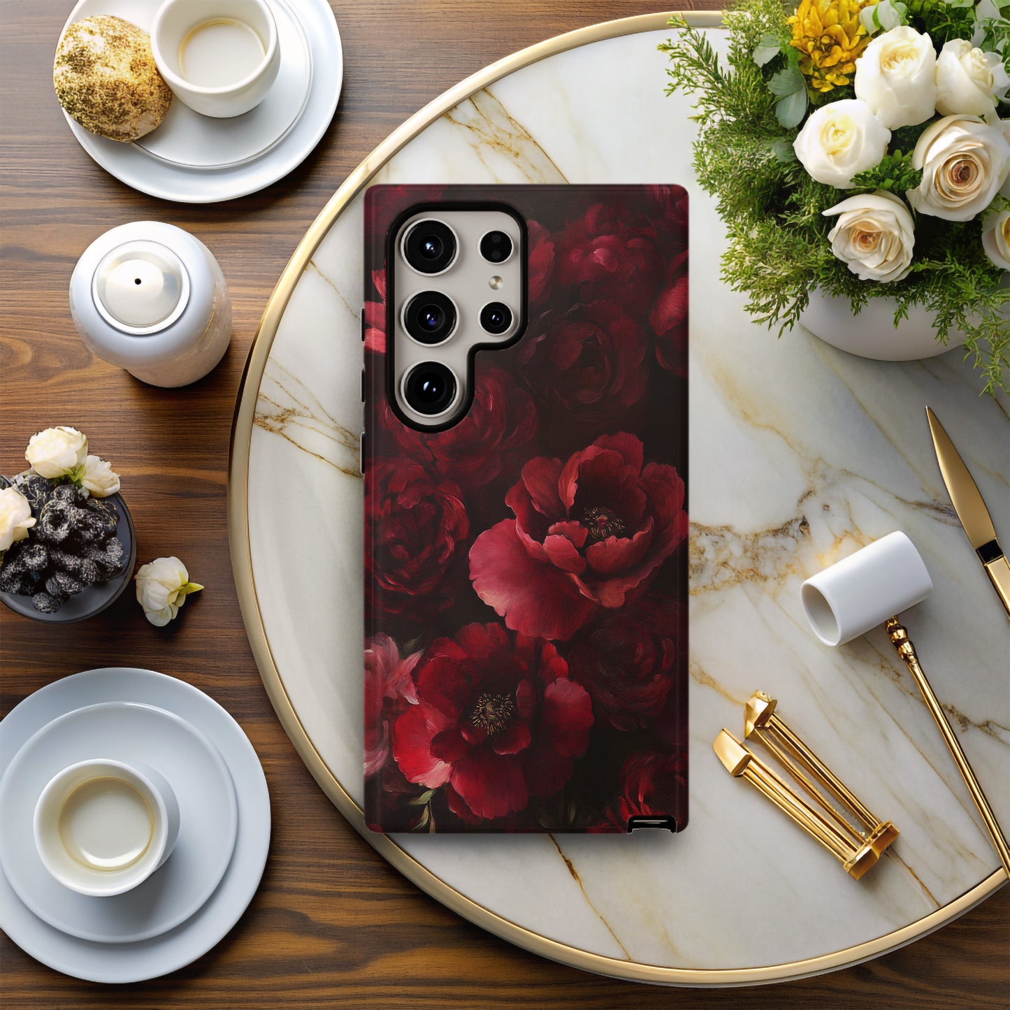 Velvet Bloom Fantasy Phone Case – Lush Florals with Dreamlike Elegance & Everyday Protection