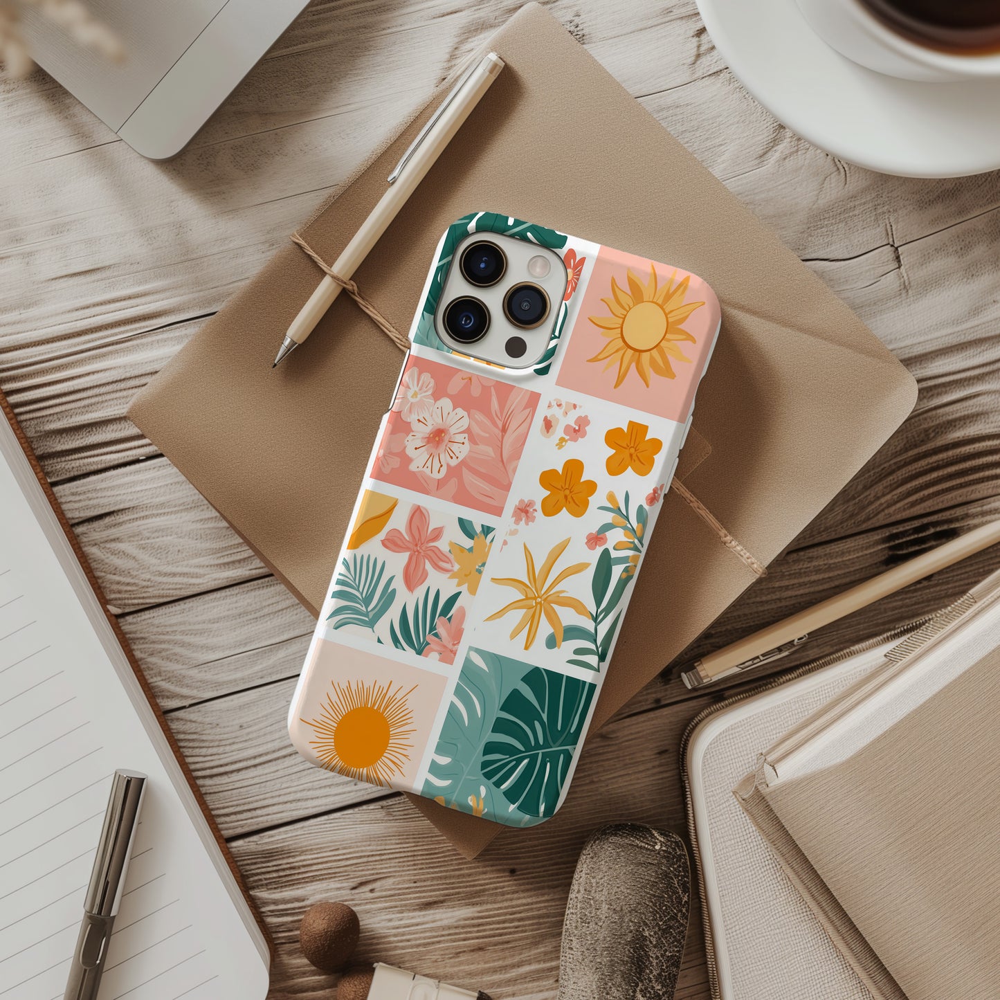Sunny Squares Phone Case – Retro Sunshine Style with Everyday Protection