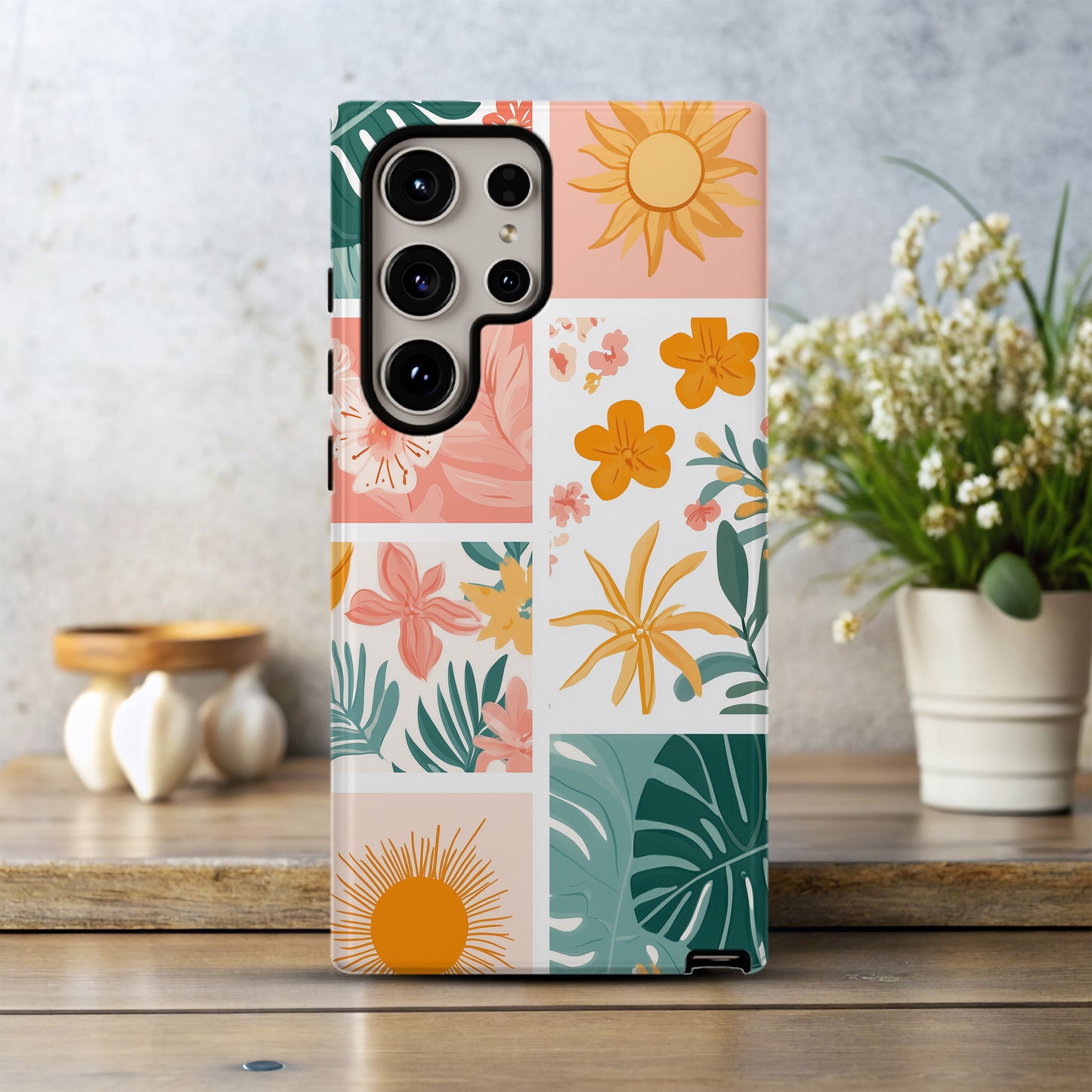 Sunny Squares Phone Case – Retro Sunshine Style with Everyday Protection
