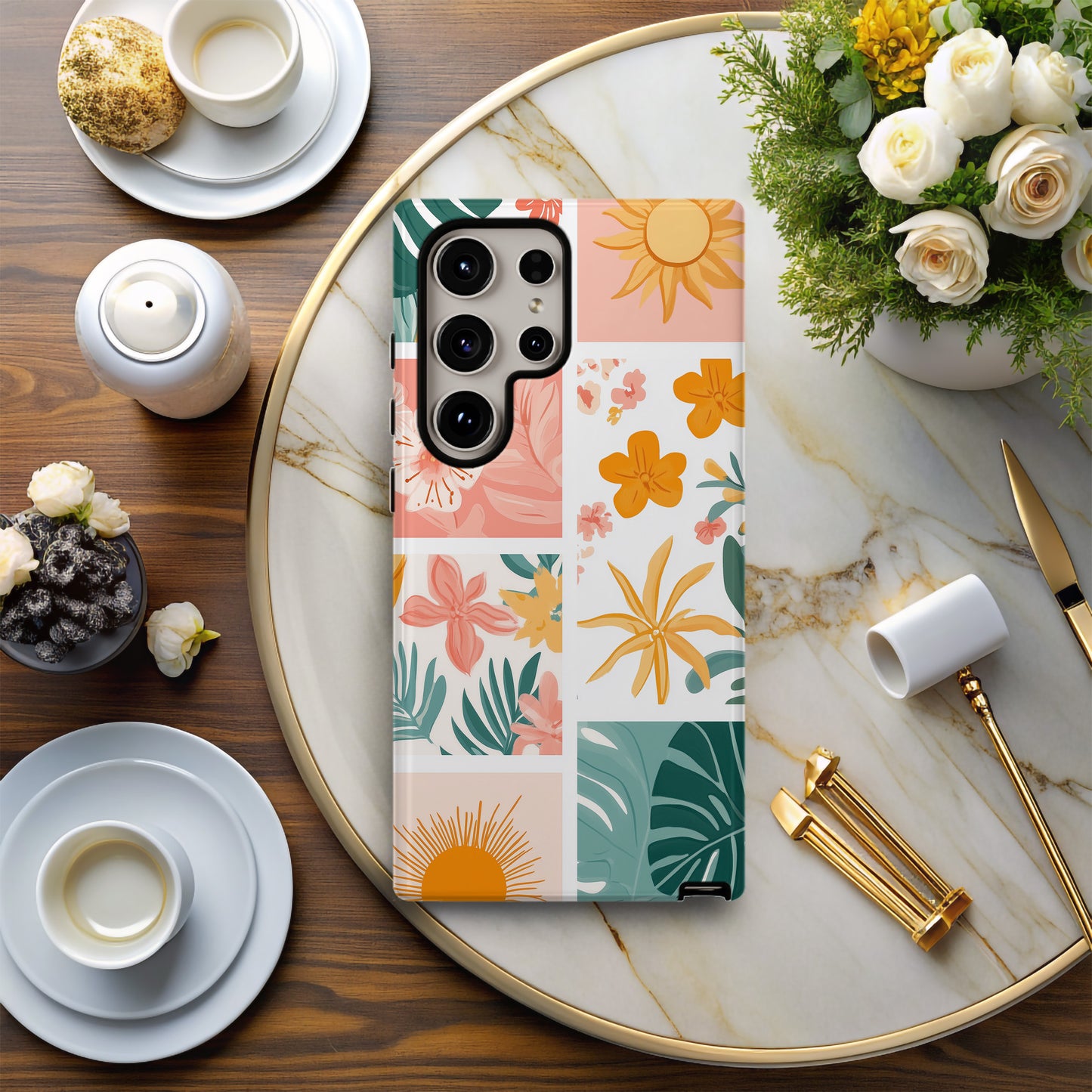 Sunny Squares Phone Case – Retro Sunshine Style with Everyday Protection