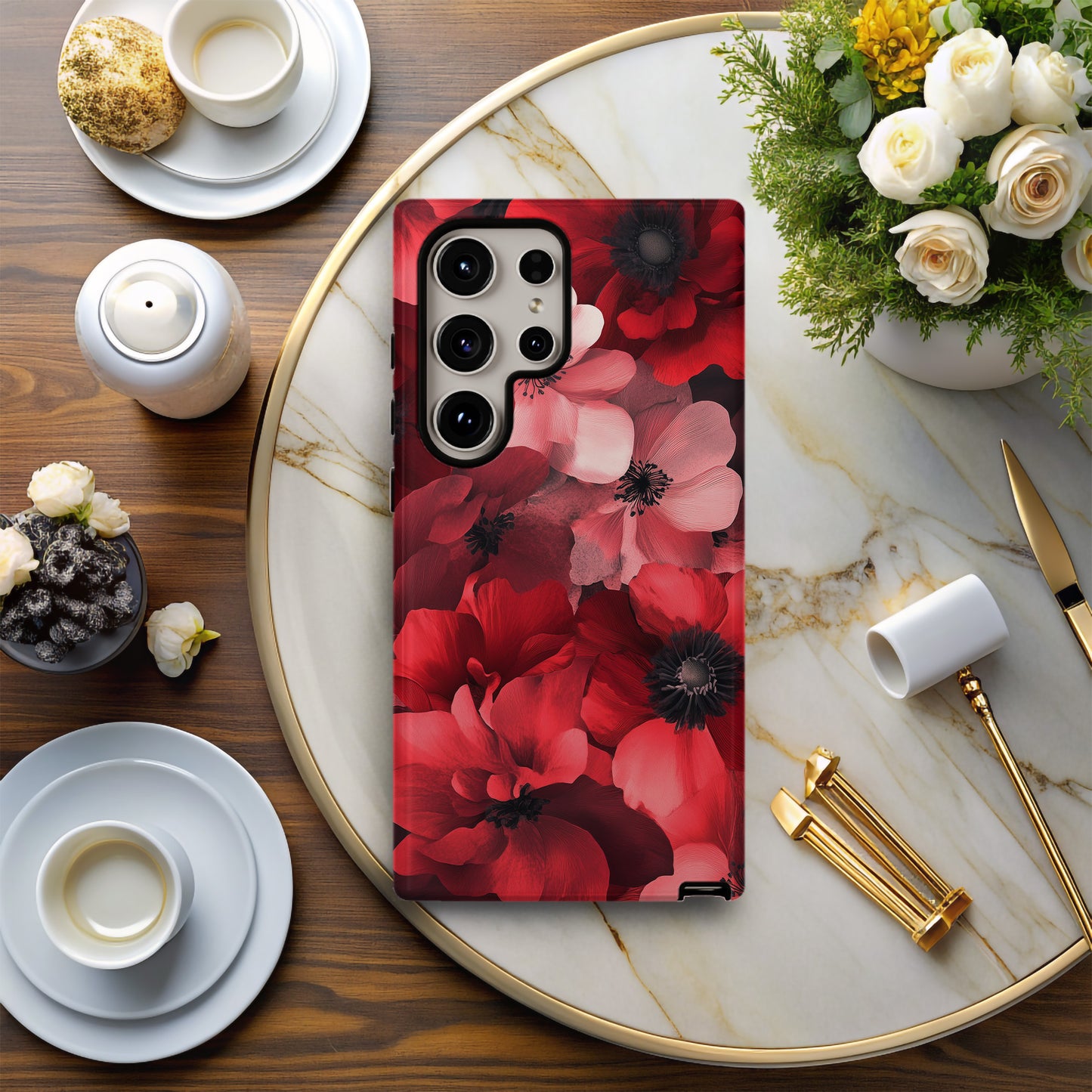 Scarlet Bloom Dream Phone Case – Bold Romance in Bloom with Everyday Protection