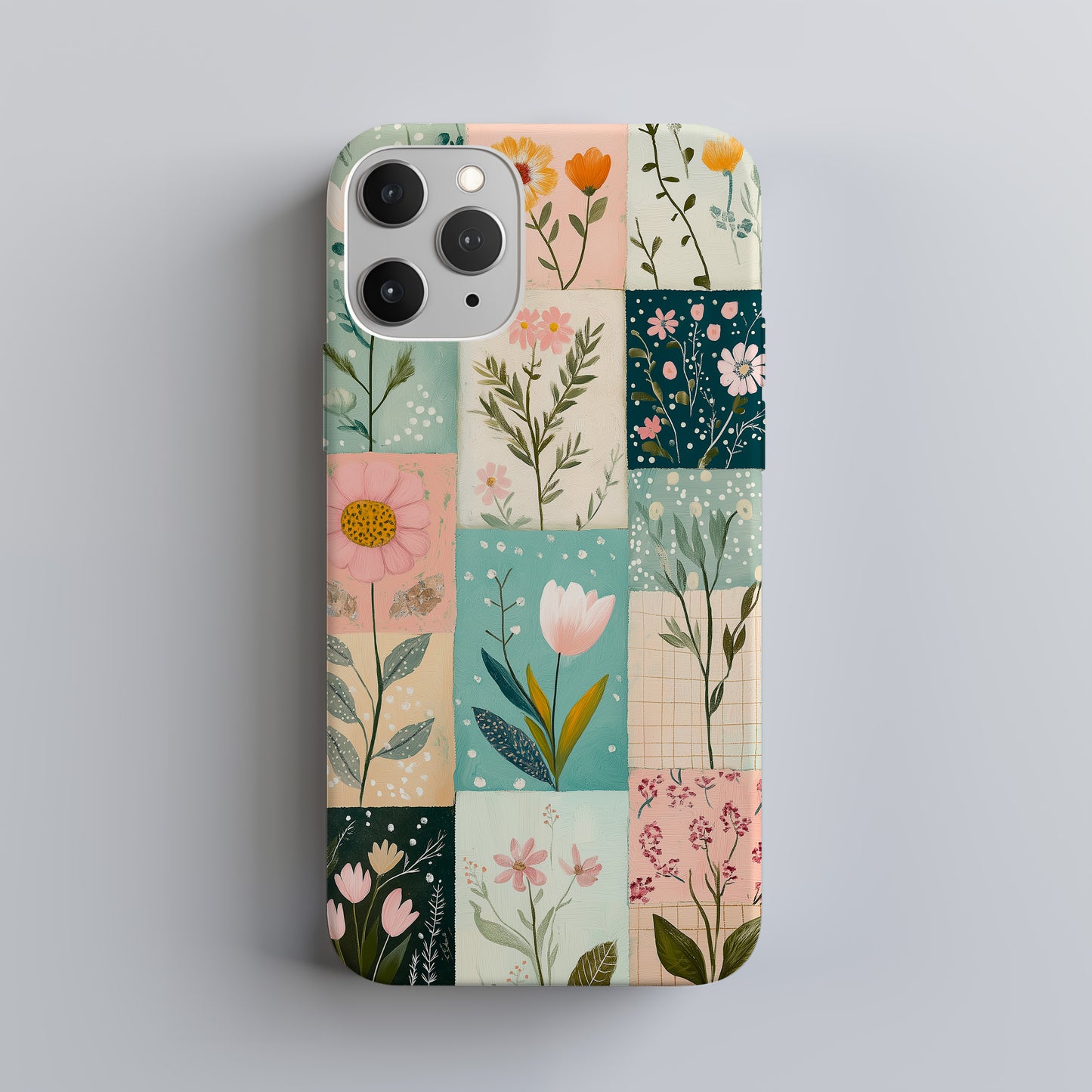 FloraPatch Phone Case – Vintage Floral Quilt Vibes with Everyday Protection