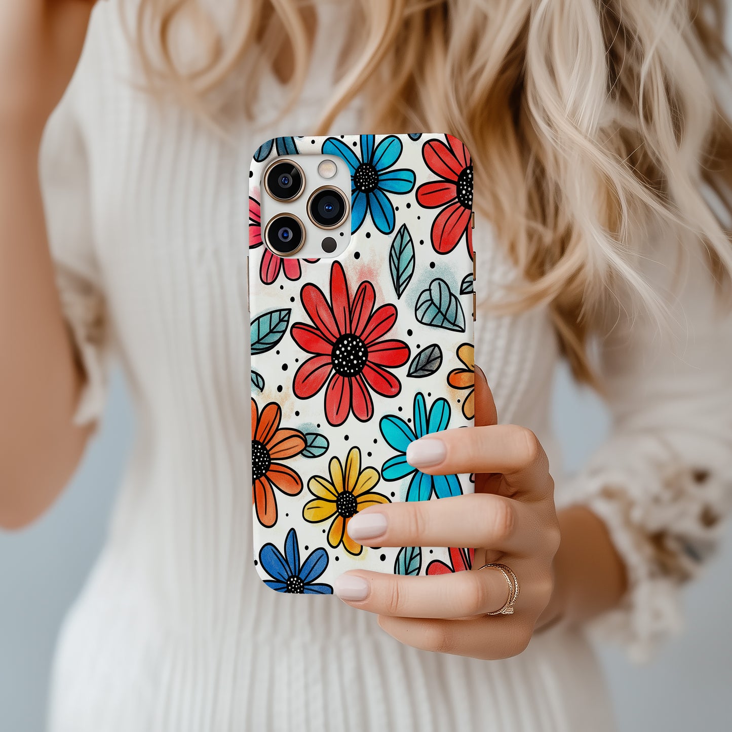 ColorPetal Phone Case – Bold Blooms & Everyday Protection in Full Color