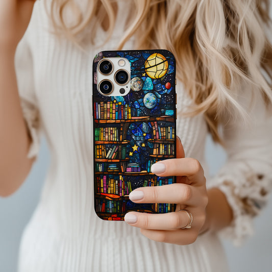 The Stellar Shelf Phone Case – Celestial Library Magic with Everyday Protection