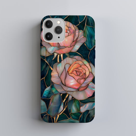 Roseglass Elegance Phone Case – Timeless Beauty in Stained Glass with Everyday Protection