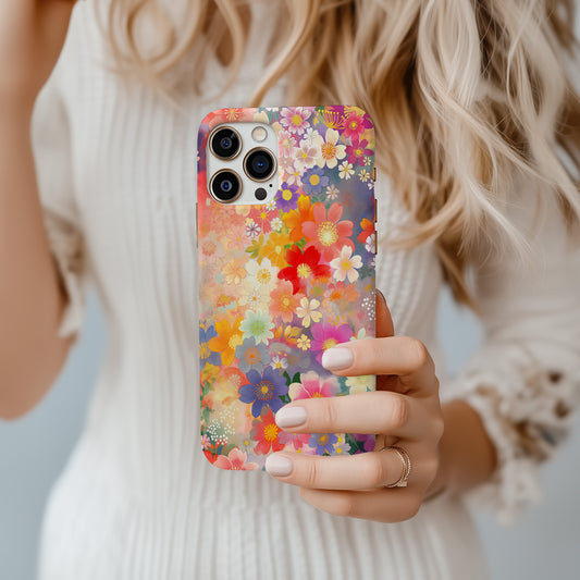 Rainbow Petals Phone Case – Colorful Blossoms & Everyday Protection in Full Bloom
