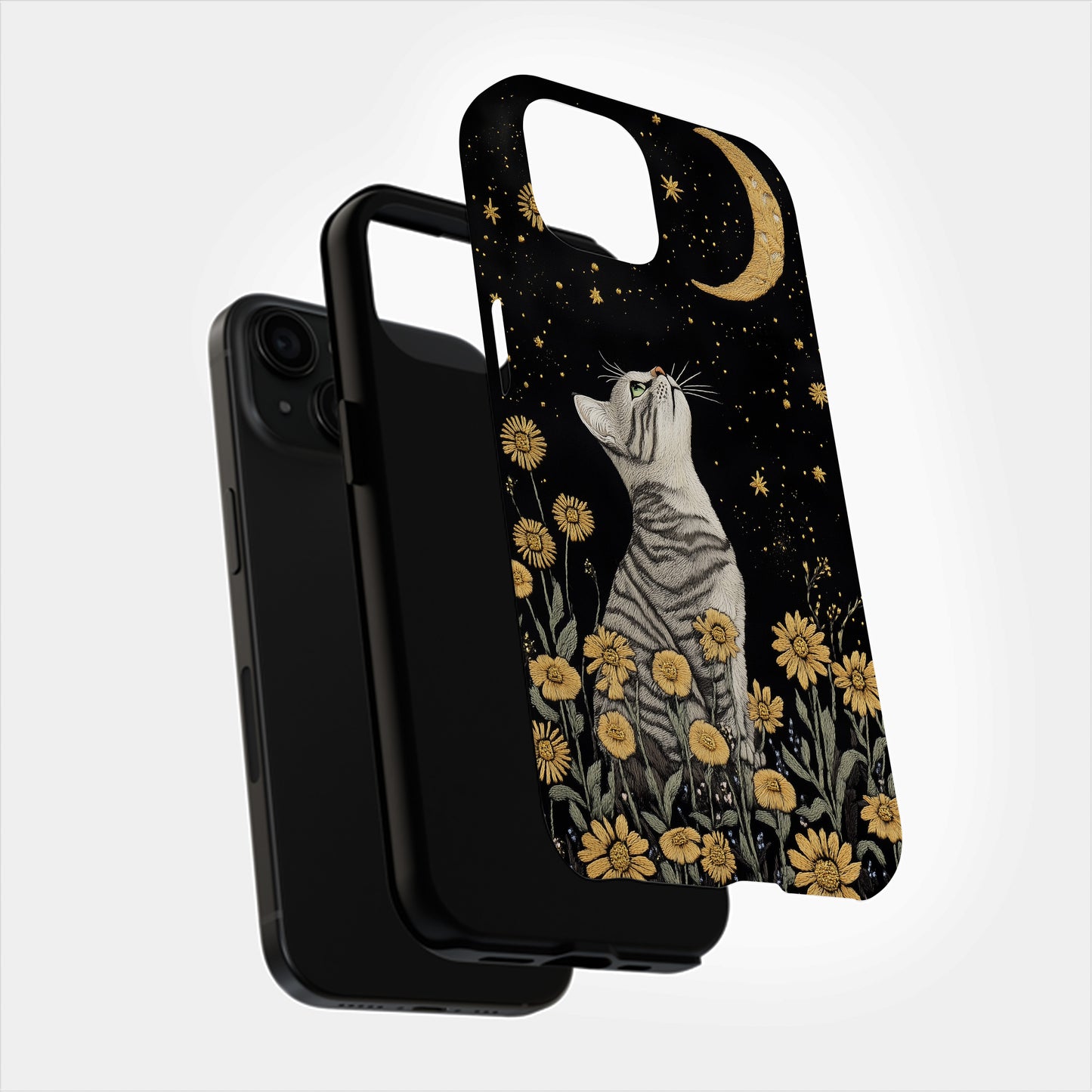 Celestial Meow Phone Case – Mystical Cats & Cosmic Charm with Everyday Protection