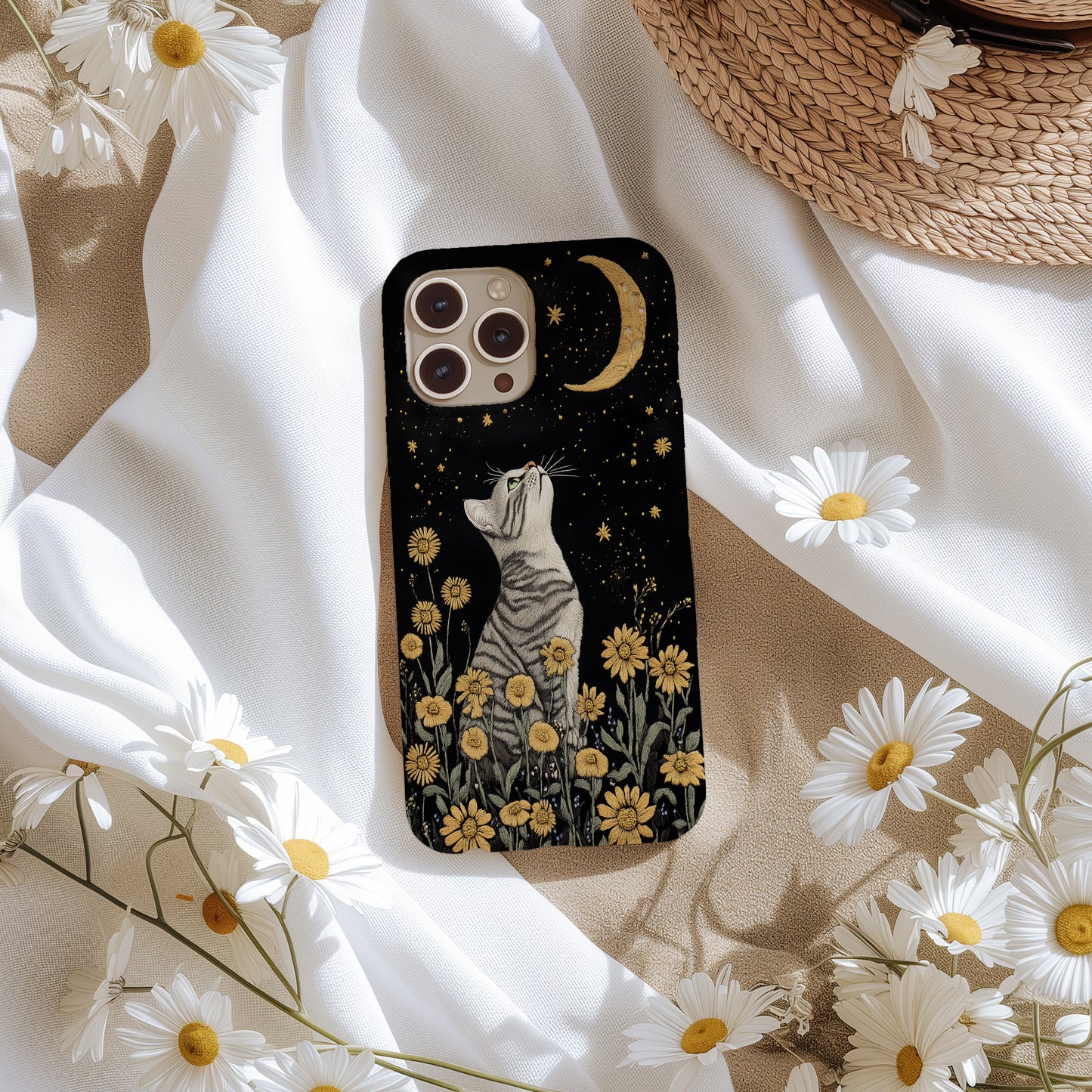 Celestial Meow Phone Case – Mystical Cats & Cosmic Charm with Everyday Protection