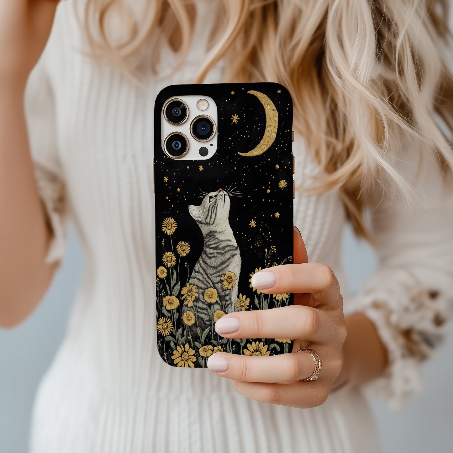 Celestial Meow Phone Case – Mystical Cats & Cosmic Charm with Everyday Protection