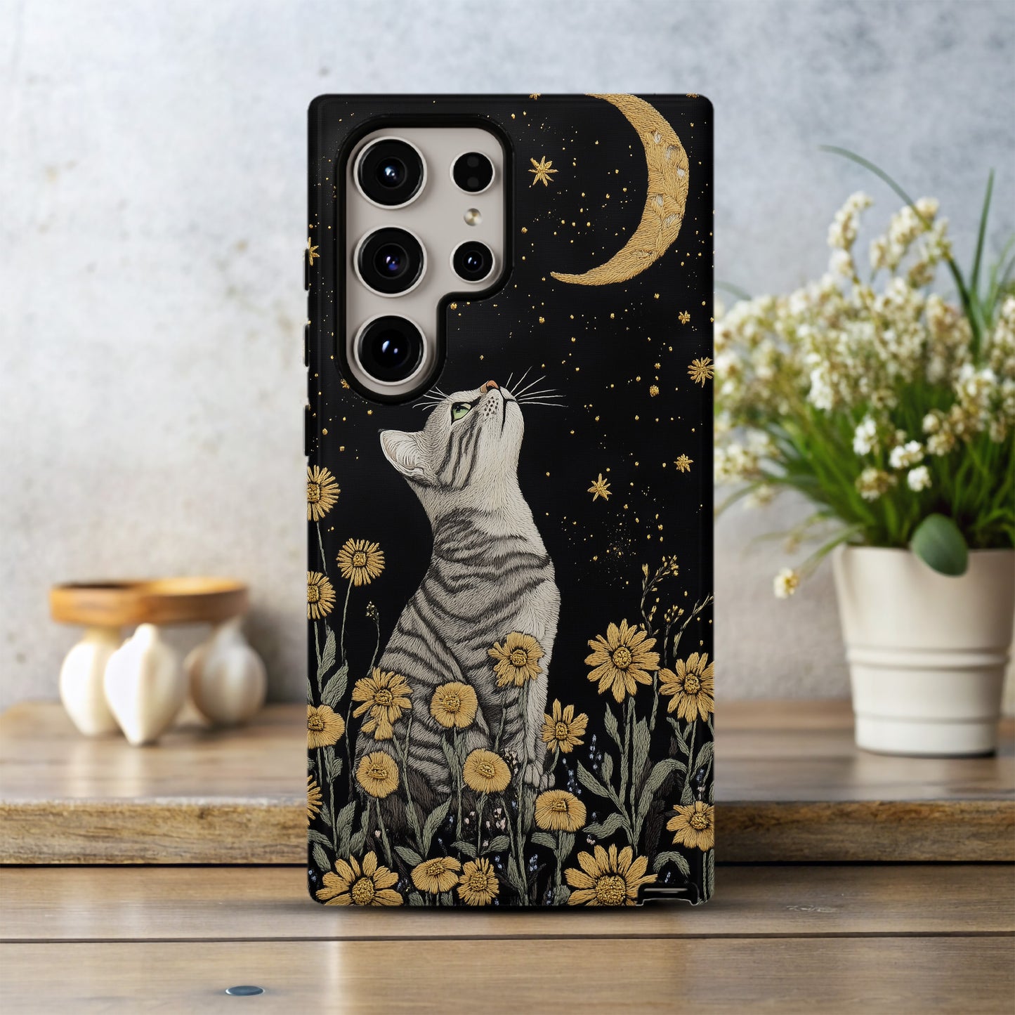 Celestial Meow Phone Case – Mystical Cats & Cosmic Charm with Everyday Protection