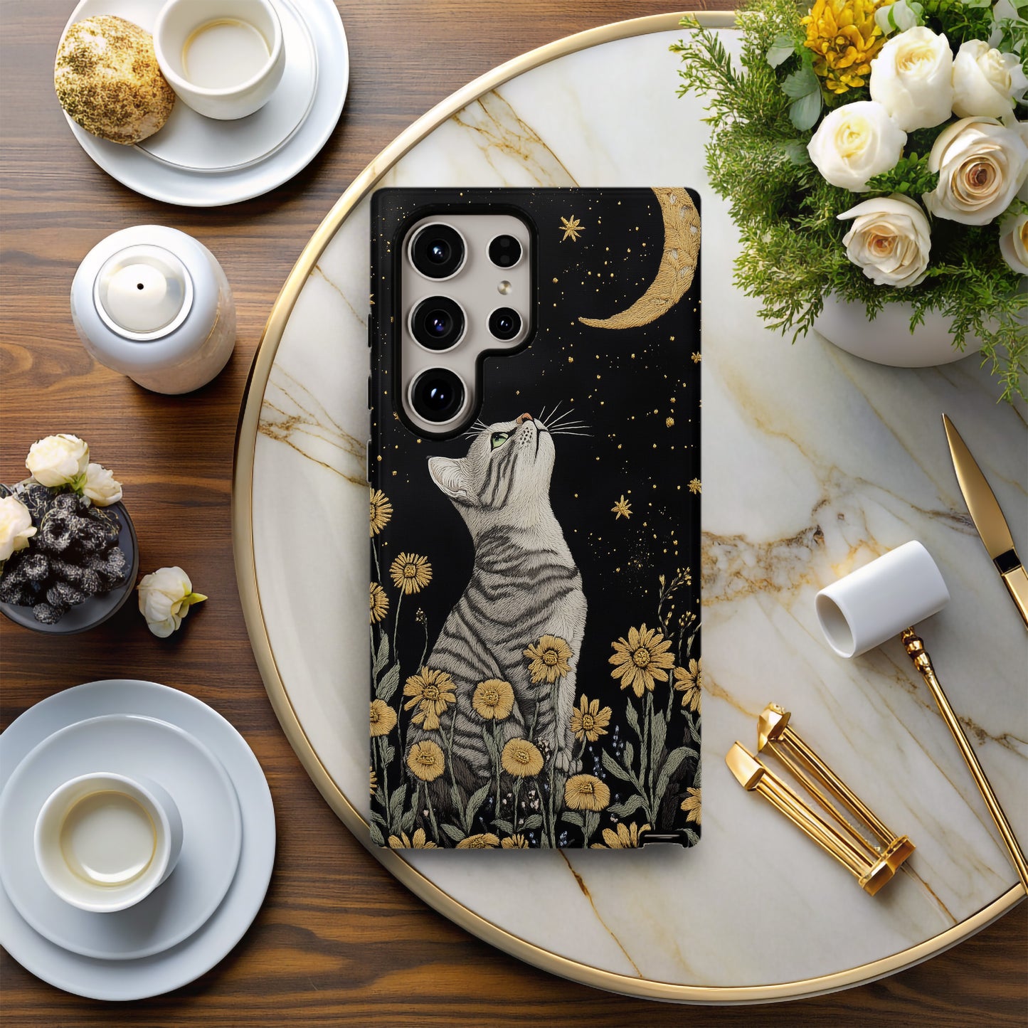 Celestial Meow Phone Case – Mystical Cats & Cosmic Charm with Everyday Protection