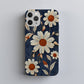 Daisy Denim Stitch Phone Case – Vintage Charm & Everyday Protection with Floral Flair