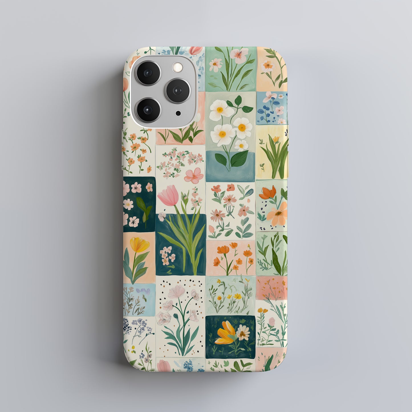 Quilted Blossoms Phone Case – Cozy Patchwork Florals with Everyday Protection