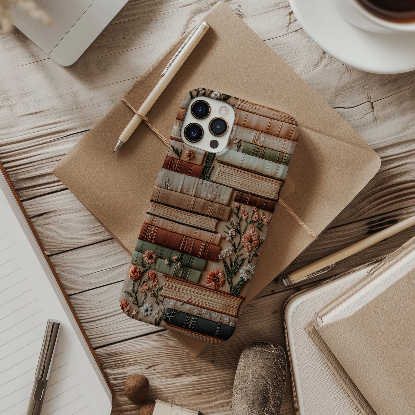 Bloom & Bookcase Phone Case – Literary Florals & Everyday Protection with Storybook Charm