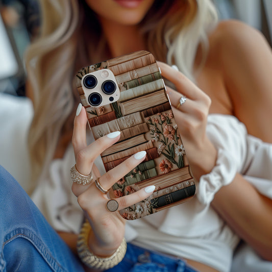 Bloom & Bookcase Phone Case – Literary Florals & Everyday Protection with Storybook Charm