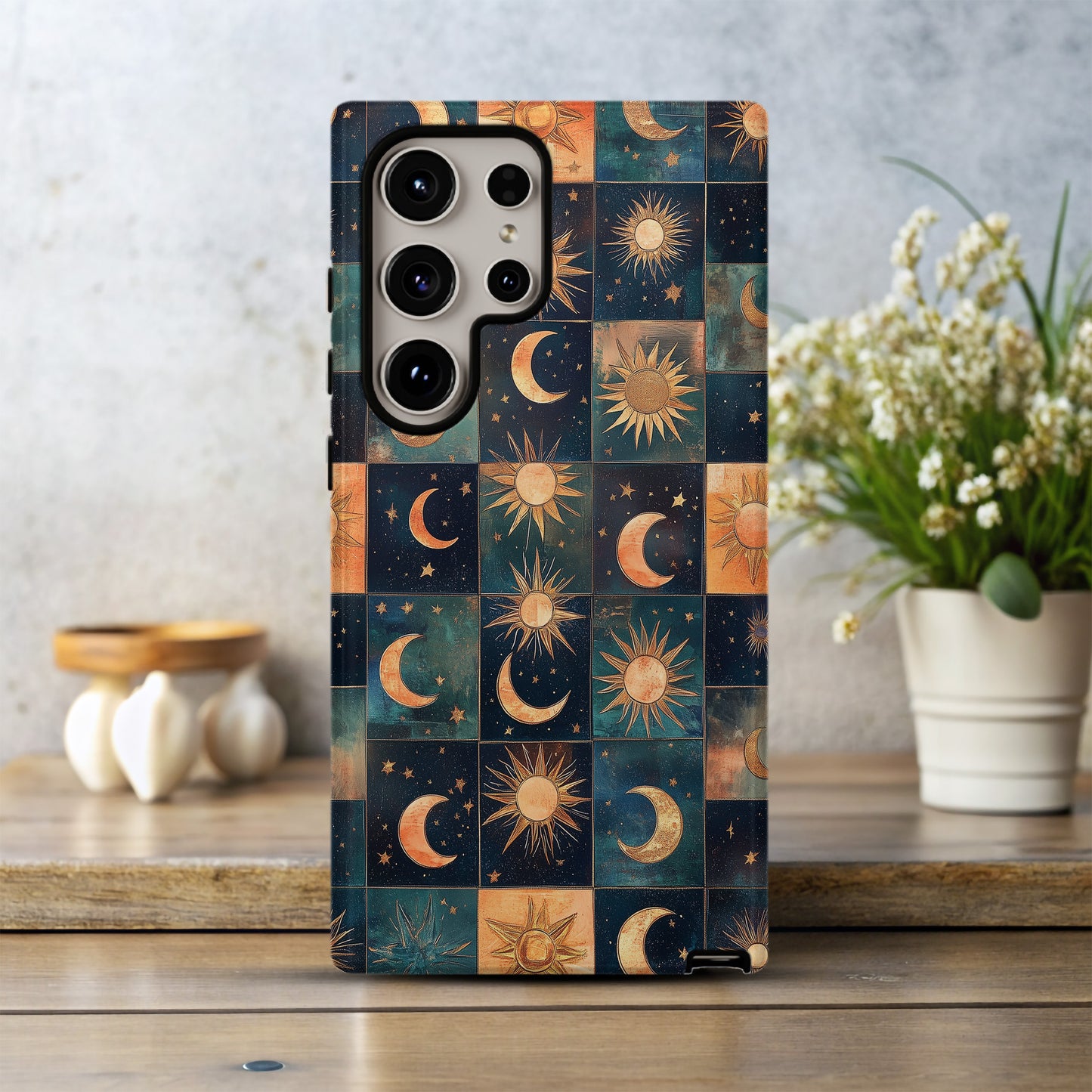 Cosmic Plaid Phone Case – Classic Pattern Meets Galactic Glow with Everyday Protection