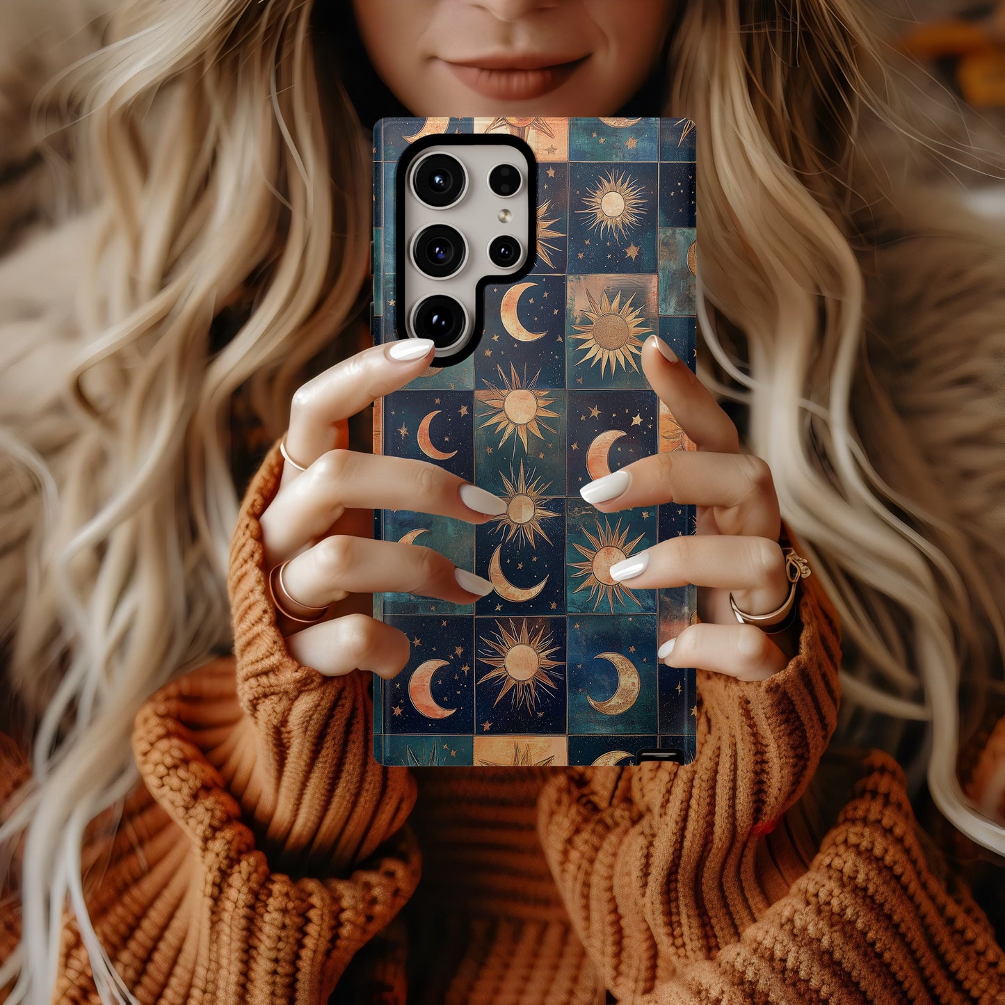 Cosmic Plaid Phone Case – Classic Pattern Meets Galactic Glow with Everyday Protection