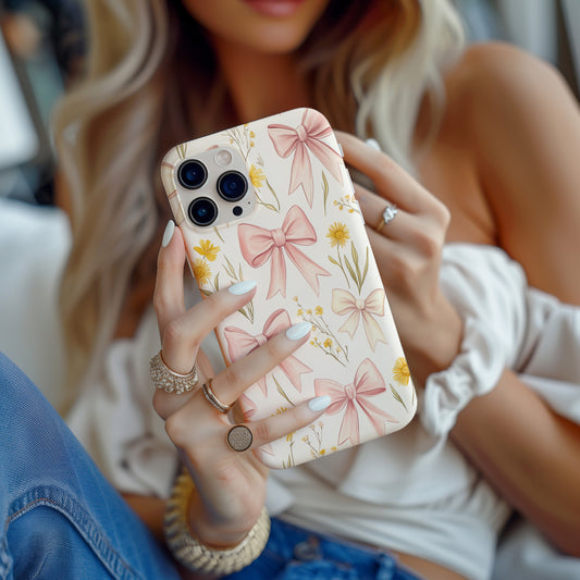 BlushBow Phone Case – Soft Pink Bows & Everyday Protection with Delicate Style
