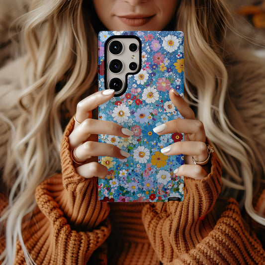 Wildbloom Canvas Phone Case – Vibrant Painted Florals with Everyday Protection
