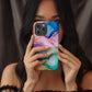 Aurora Marble Luxe Phone Case – Ethereal Hues & Everyday Protection with Golden Elegance