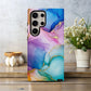 Aurora Marble Luxe Phone Case – Ethereal Hues & Everyday Protection with Golden Elegance