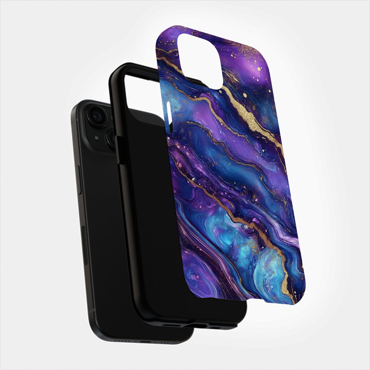 Galaxy Gilded Marble Phone Case – Cosmic Swirls & Everyday Protection with Gold Accents