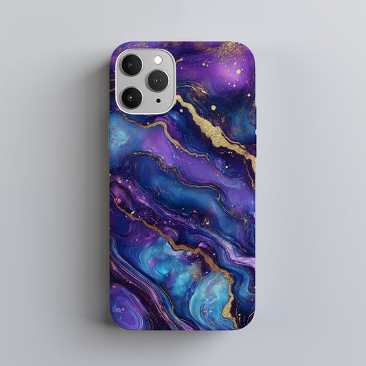 Galaxy Gilded Marble Phone Case – Cosmic Swirls & Everyday Protection with Gold Accents