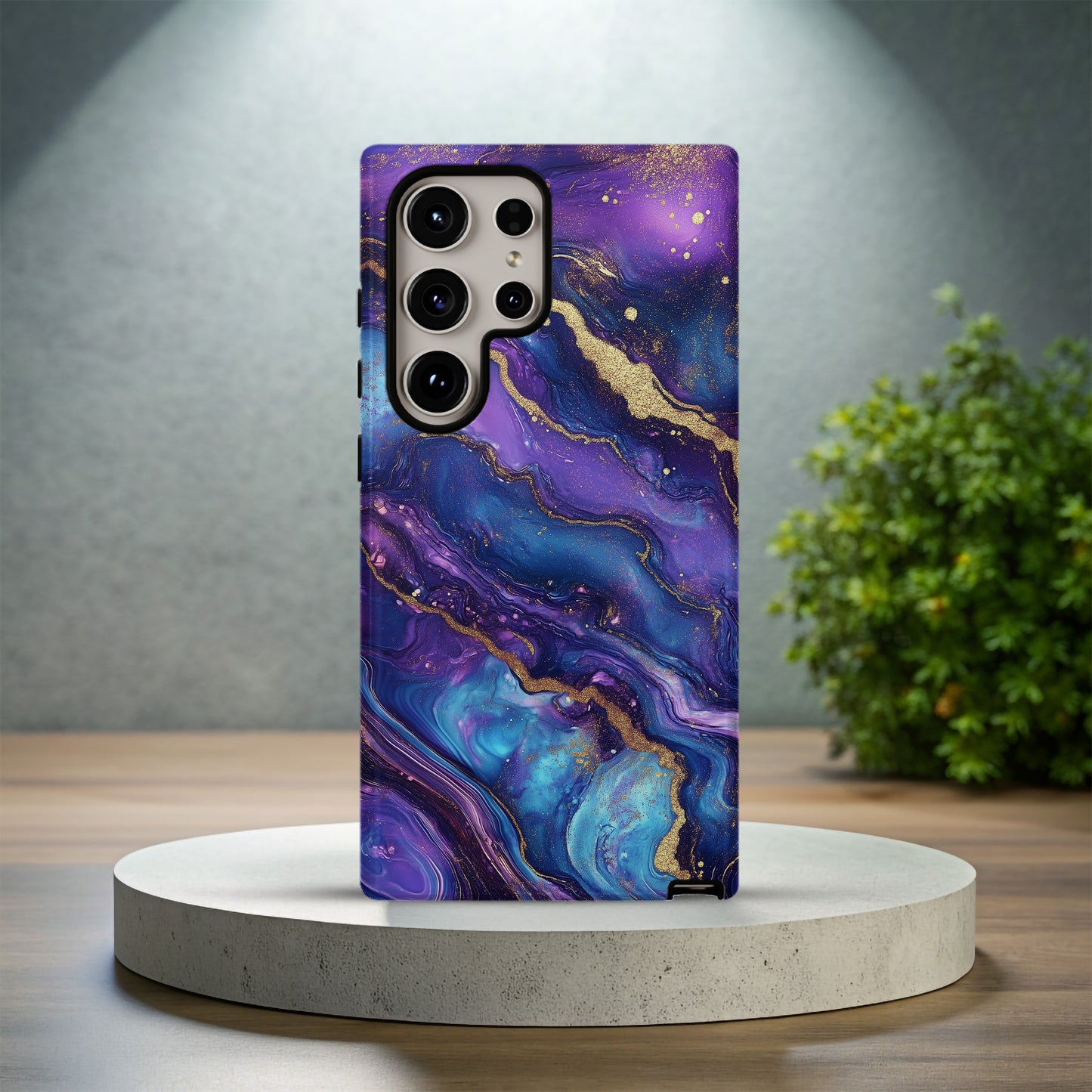 Galaxy Gilded Marble Phone Case – Cosmic Swirls & Everyday Protection with Gold Accents