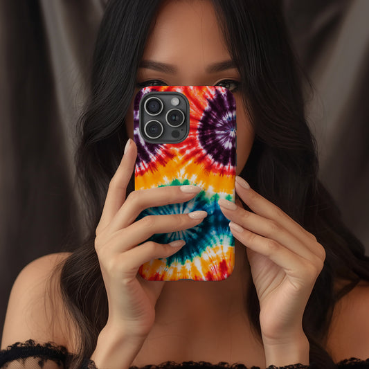 ColorRush Tie-Dye Phone Case – Retro Swirl & Everyday Protection in Bold, Bright Vibes