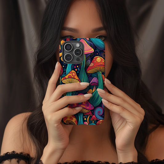 Groovy Shroomscape Phone Case – Retro Mushrooms & Everyday Protection with Psychedelic Vibes