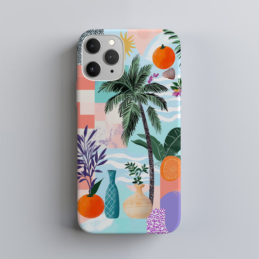 Tropical Collage Vibes Phone Case – Retro Summer Aesthetic with Everyday Protection