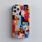 FloraPop Patchwork Phone Case – Bold Geometric Florals with Everyday Protection