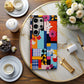 FloraPop Patchwork Phone Case – Bold Geometric Florals with Everyday Protection