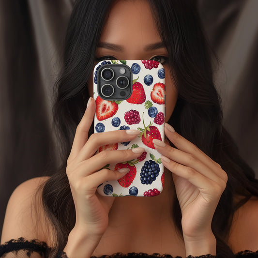 Berry Sweet Phone Case – Hand-Painted Summer Berries with Juicy Charm & Everyday Protection
